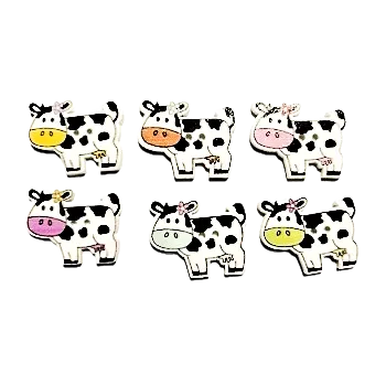 Knoflík Knoflík dřevěný kravička II, Barva: Oranžová