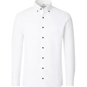 Pánská košile Velká pánská košile s dlouhým rukávem Redmond 261010111-000 bílá (6XL)