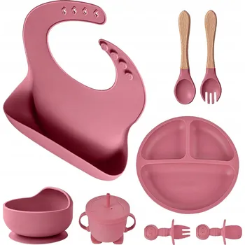 SILIKONOVÉ NÁDOBÍ SADA NÁDOBÍ PRO DĚTI S BRYNDÁKEM PŘÍSAVKA