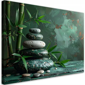 Obraz Obraz do obýváku, ložnice, kuchyně, Zen kameny spa bambusové listy 30x20