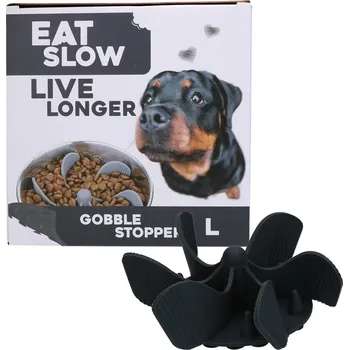 Miska pro psa Eat Slow Live Longer zpomalovací Spirála do misky šedá L