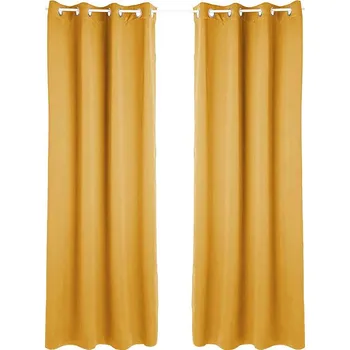 Závěs Atmosphera Zatemňovací závěs s kroužky, 135 × 240 cm, 2 ks, žlutý