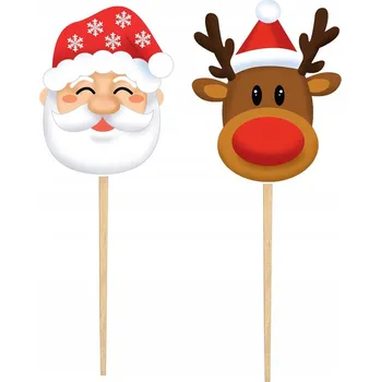 Vánoční dekorace Vánoční zapichovací dekorace Mikuláš a Sob Vánoce 12 Ks