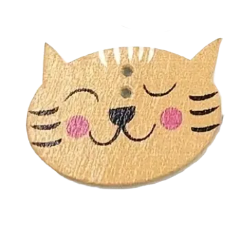 Knoflík Knoflík dřevěný hlava tygr