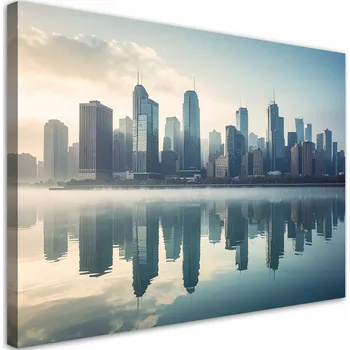 Obraz Obraz do obýváku ložnice kanceláře, Moderní budovy Město v mlze 30x20