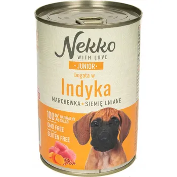 Krmivo pro psa Nekko Junior krůta, mrkev, lněné semínko krmivo pro psy 400 g