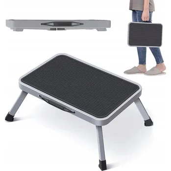 Stolička KOMPAKTNÍ SKLÁDACÍ STOLIČKA S OCELOVÝM RÁMEM A GUMOVÝMI NOŽIČKAMI