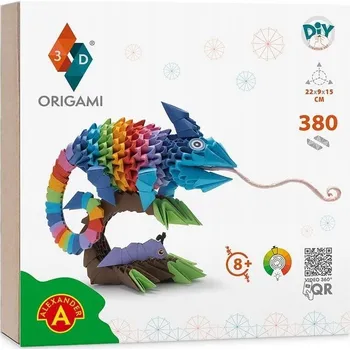 Puzzle Origami 3D - Alexander - Chameleon (Kameleon) - 3D skládačka - 380 dílků - kreativní sada