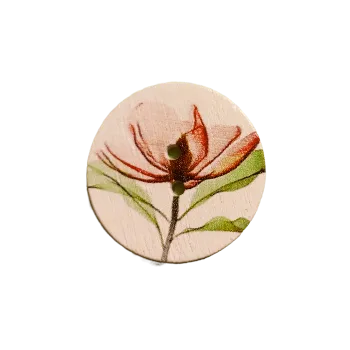 Knoflík Knoflík dřevěný "Růžová harmonie"