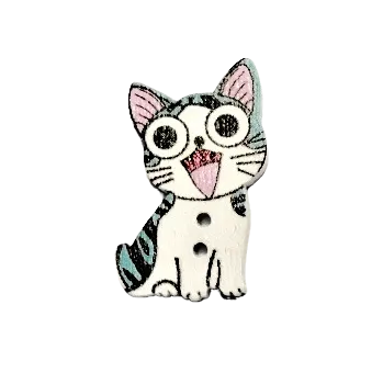 Knoflík Knoflík dřevěný "mňau moment" III