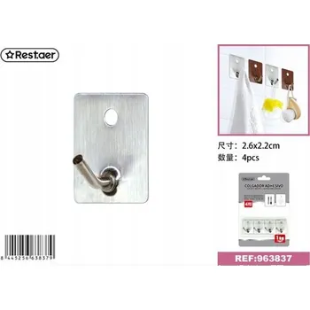 Věšák Samolepicí háčky 4 ks, ideální do koupelny a kuchyně