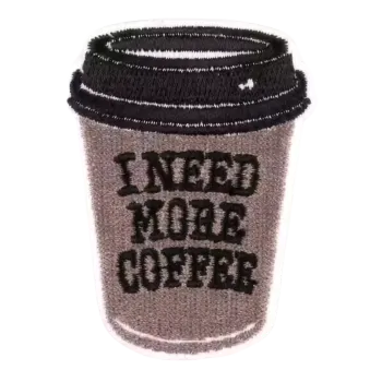 Nažehlovací nášivka - kelímek s kávou (4,5 x 6,0 cm)