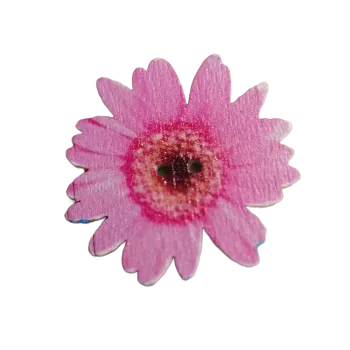 Knoflík Knoflík dřevěný růžový květ