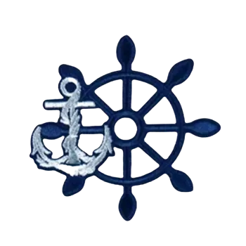 Nášivka Nažehlovací nášivka - kormidlo s kotvou (8,5 x 8,5 cm)