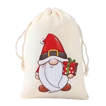 Dárková taška Stahovací sáček - s vánočním skřítkem III (10,0 x 15,0 cm)