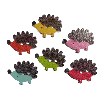 Knoflík Knoflík dřevěný ježek, Barva: Žlutá