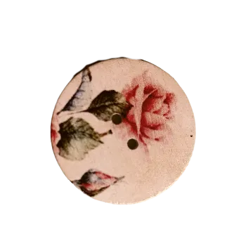 Knoflík Knoflík dřevěný "Růžička něhy"