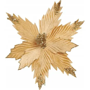 Vánoční dekorace Dekorace Vánoční hvězda zlatá, růže, 20 cm