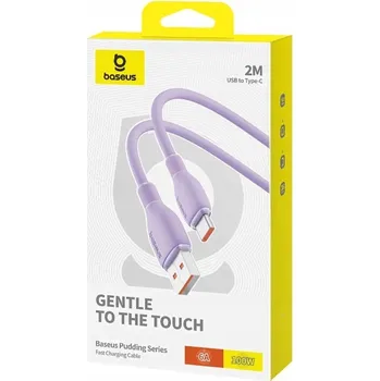 Datový kabel Kabel Baseus Pudding 100W USB-A - USB-C 2m - fialový