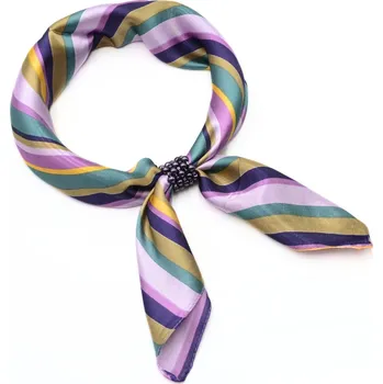 Šátek Magotex Šátek se sponkou Letuška Light - fialový s pruhy