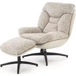 Křeslo s podnožkou KRONOS - béžová - SLEVA 3% s kodem radost25