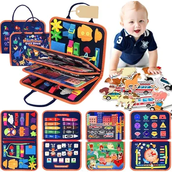 Dřevěná hračka SMYSLOVÁ MONTESSORI TABULE PRO | 8 STRAN AKTIVIT | VZDĚLÁVÁNÍ