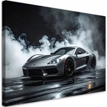 Obraz Obraz do kanceláře, obýváku, pokoje pro teenagera, Stříbrné sportovní auto 45x30