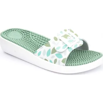Dámská móda Santé SI/03C dámské pantofle zelenkavé s lístky masážní 37