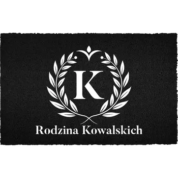 Rohožka ČERNÁ ROHOŽKA 40X60 S TVÝMI INICIÁLAMI - PERSONALIZOVANÁ - DO INTERIÉRU - TREND