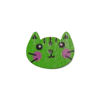 Knoflík Knoflík dřevěný kočičí hlava zelená
