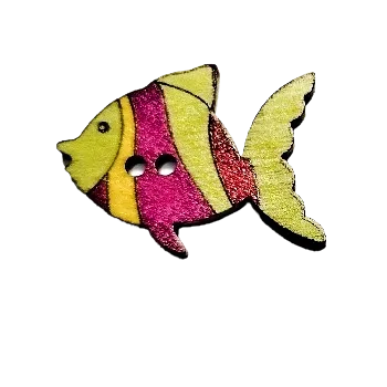 Knoflík Knoflík dřevěný rybička zelená III