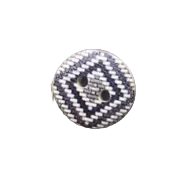 Knoflík Knoflík dřevěný - kontrast bílé a černé VII
