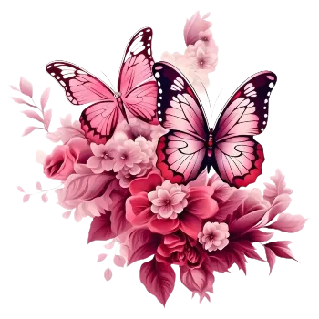 Textilní nažehlovací páska Nažehlovací obrázek - růžoví motýli (dva rozměry), Velikost: Malý