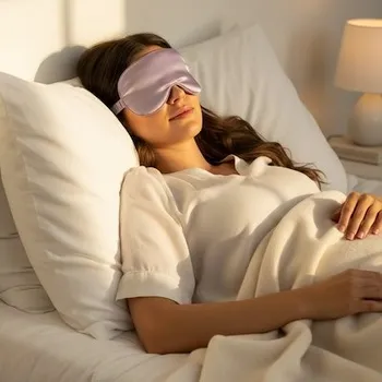 Škraboška na spaní Nopala maska na spaní hedvábná fialová