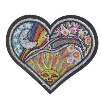 Nažehlovací nášivka - slunce, měsíc, duha (9,6 x 8,0 cm)