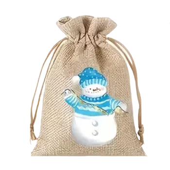 Sáček na potraviny Stahovací sáček - se sněhulákem IV (10,0 x 15,0 cm)
