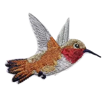 Nažehlovací nášivka - kolibřík v letu A (6,0 x 6,0 cm)