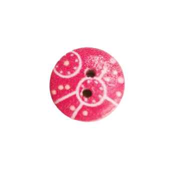 Knoflík Knoflík dřevěný růžový s ornamenty