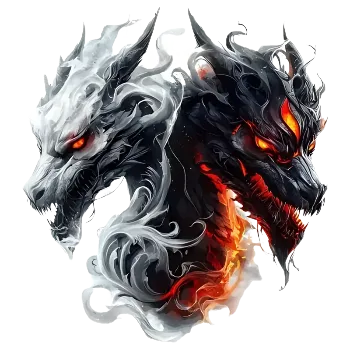 Textilní nažehlovací páska Nažehlovací obrázek - dva draci (22,8 x 25,0 cm)