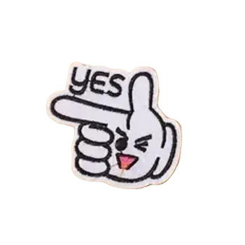 Nažehlovací nášivka - YES (5,5 x 5,0 cm), Barva: Bílá