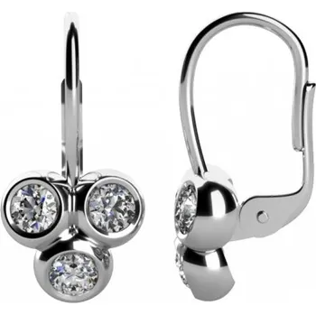 Náušnice Couple, Zajímavé náušnice Jay z bílého zlata se zirkony, 585-68-3-0621.1B00.0.00.001.07