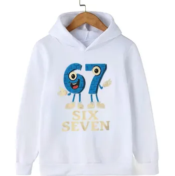 Chlapecký svetr Six Seven "Level 67 Chaos" dětská mikina s potiskem (mix barev) Barva: Bílá, Velikost: 160