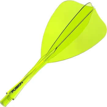 Winmau Fusion Arrow průhledné žluté integrované letky a střední násadky