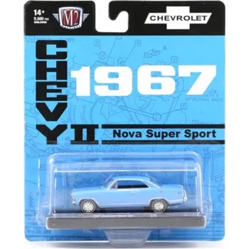 autíčko Chevrolet Nova SS 1967 modrá 1:64 - M2 Machines Chevrolet Nova - kovový model