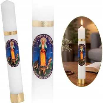 Svíčka Tradiční klasická svíčka hromnička z přírodního vosku vonná 20x3cm