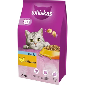 Krmivo pro kočku WHISKAS Sterile 3,8kg – suché krmivo pro dospělé kočky po kastraci, s lahodným kuřecím masem