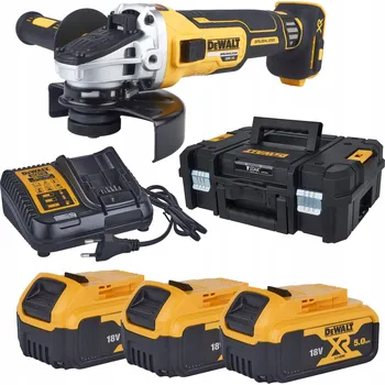 úhlová bruska AKU ÚHLOVÁ BRUSKA 125 mm 18V 3X5,0Ah DeWALT DCG405P3