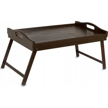 SNÍDAŇOVÝ stolek s nožkami na servírování 51x32x24 cm, dřevěný podnos, hnědý