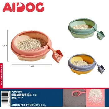 Toaleta pro kočku Kulatá toaleta pro kočky s mašlí - Malá (Vyberte Vzor / Select Pattern) Kulatá