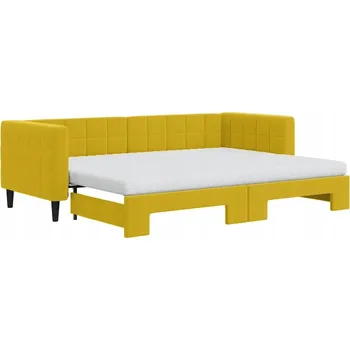 Pohovka Rozkládací pohovka s funkcí spaní, žlutá, 223 x 90 x 68 cm